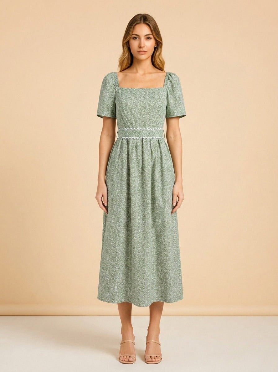 The Grayson Dress in English Ivy model_front