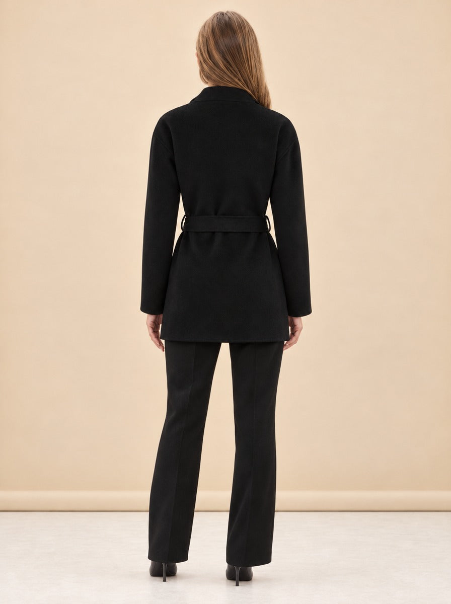 The Jasper Wrap Coat model_back