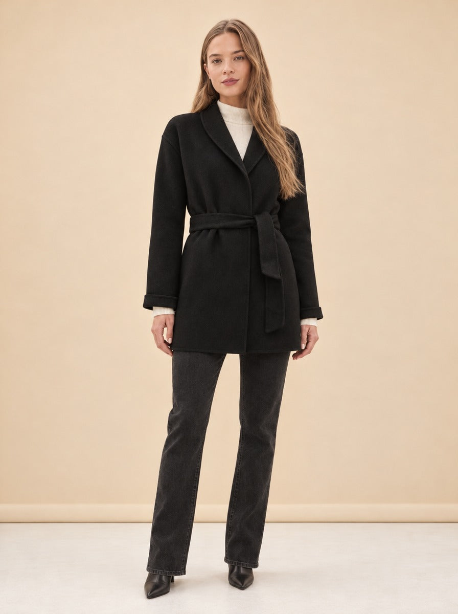 The Jasper Wrap Coat model_front