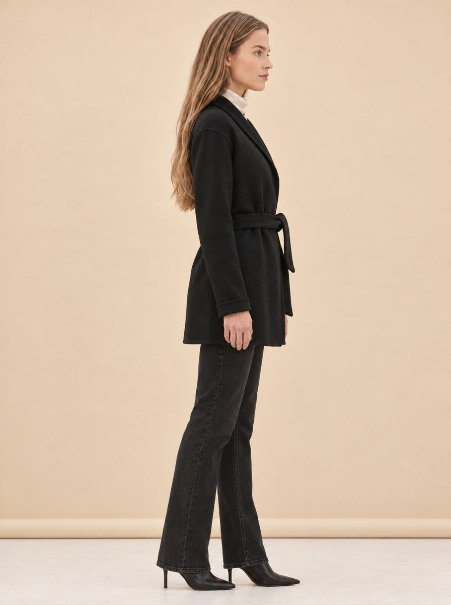 The Jasper Wrap Coat model_side