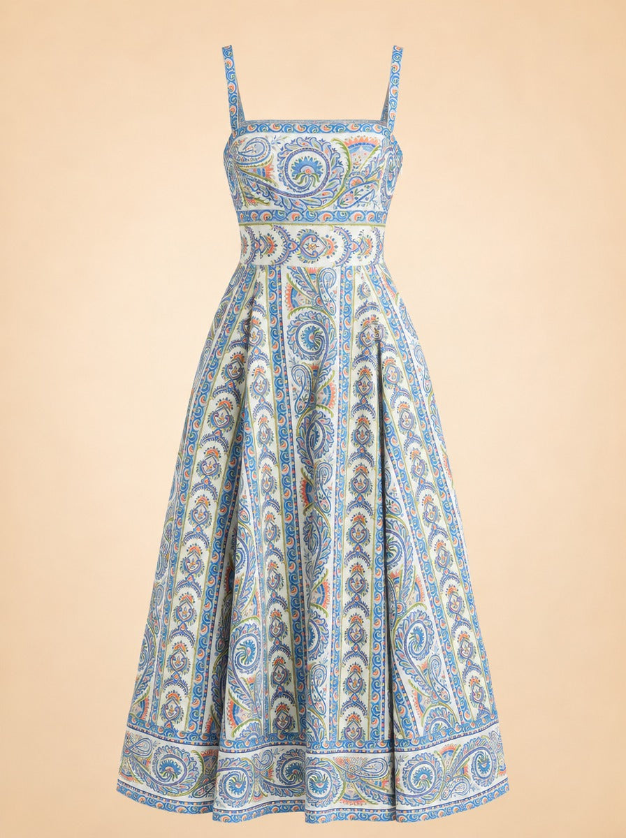 The Margot Stripe Fit & Flare Midi Dress ghost_front