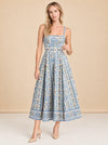 The Margot Stripe Fit & Flare Midi Dress model_front_2