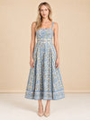 The Margot Stripe Fit & Flare Midi Dress model_front