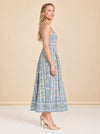 The Margot Stripe Fit & Flare Midi Dress model_side