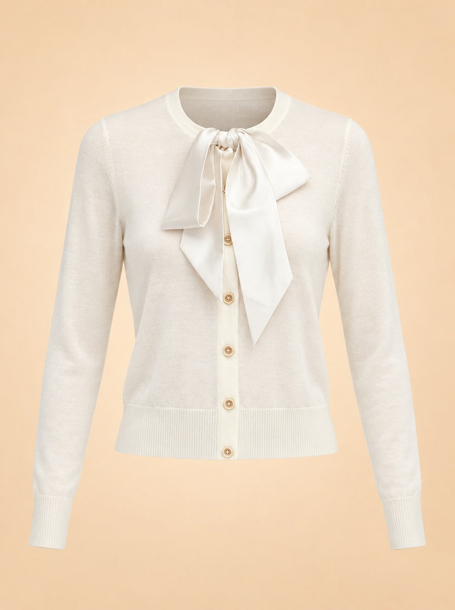 The Take a Bow Cardigan ghost_front