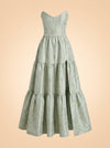 THE VIVIAN DRESS IN SAGE WINDSOR BROCADE ghost_front
