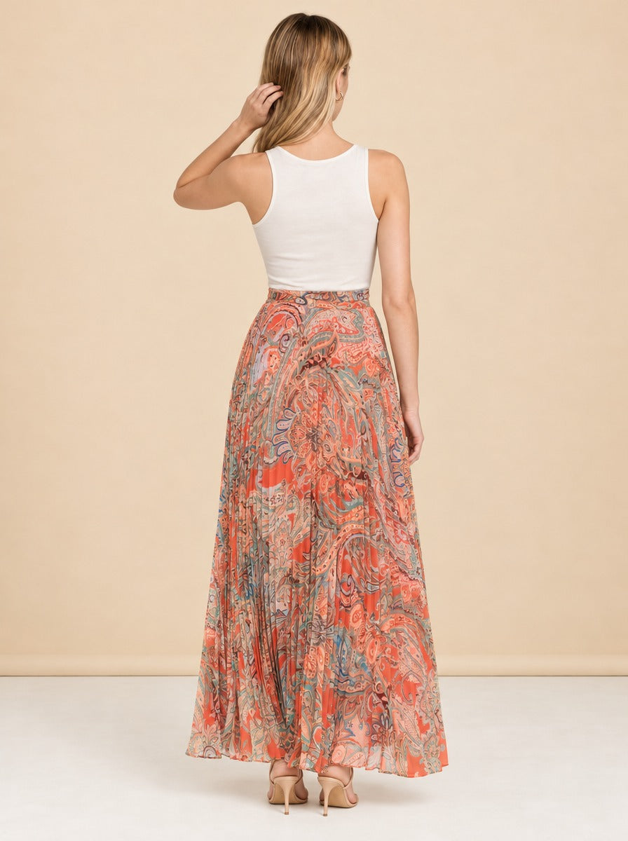 Torin Pleated Maxi Skirt model_back