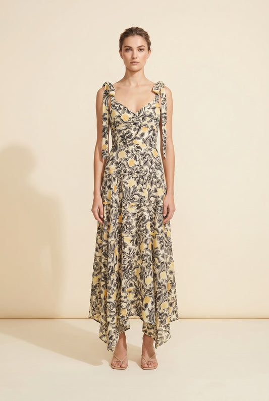 Floral-Print Midi Dress