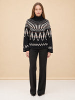 Vicki Long Yoke Bouclé Fair Isle Sweater model_front
