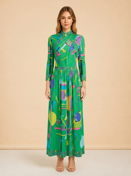 Vintage Green Dress model_front