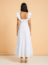 White Cotton Dress model_back
