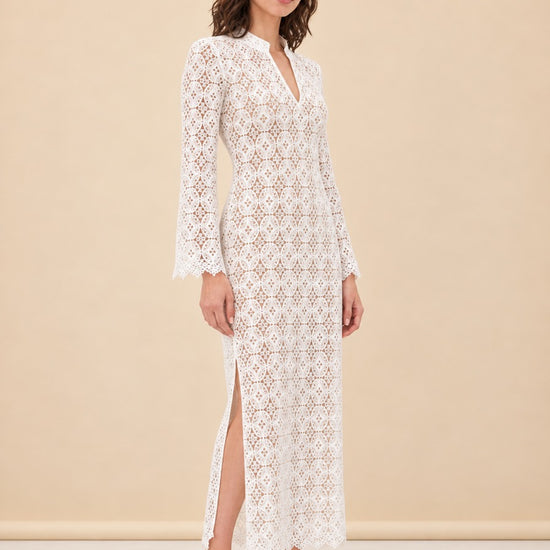 White Eyelet Coverup model_front_2