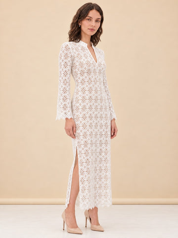 White Eyelet Coverup model_front_2