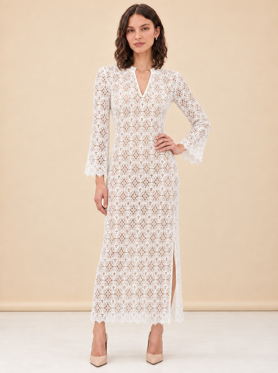 White Eyelet Coverup model_front_3