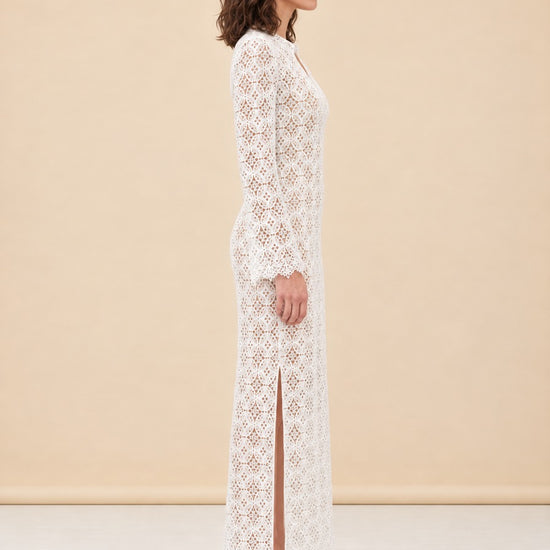 White Eyelet Coverup model_side