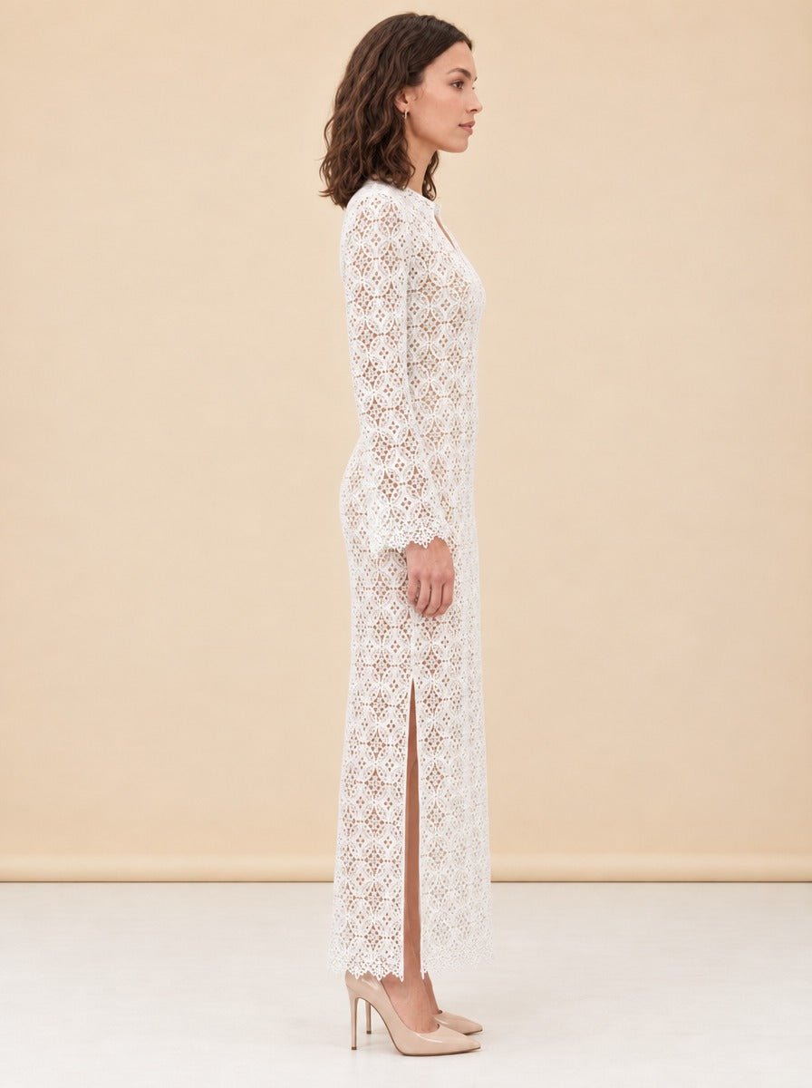 White Eyelet Coverup model_side