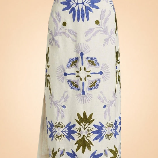 Women’s Chandler Embroidered Floral Midi-Skirt by Marie Oliver — front detail