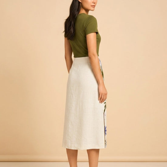 Women’s Chandler Embroidered Floral Midi-Skirt by Marie Oliver — over the shoulder
