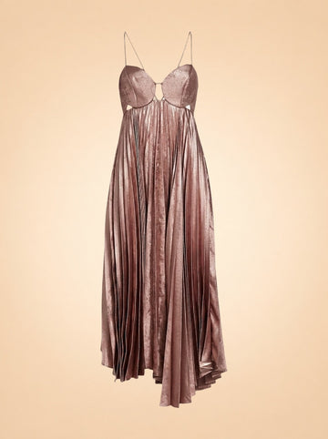 Women's Willcocks Metallic Pleated Midi-Dress ghost_front