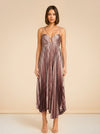 Women's Willcocks Metallic Pleated Midi-Dress model_front