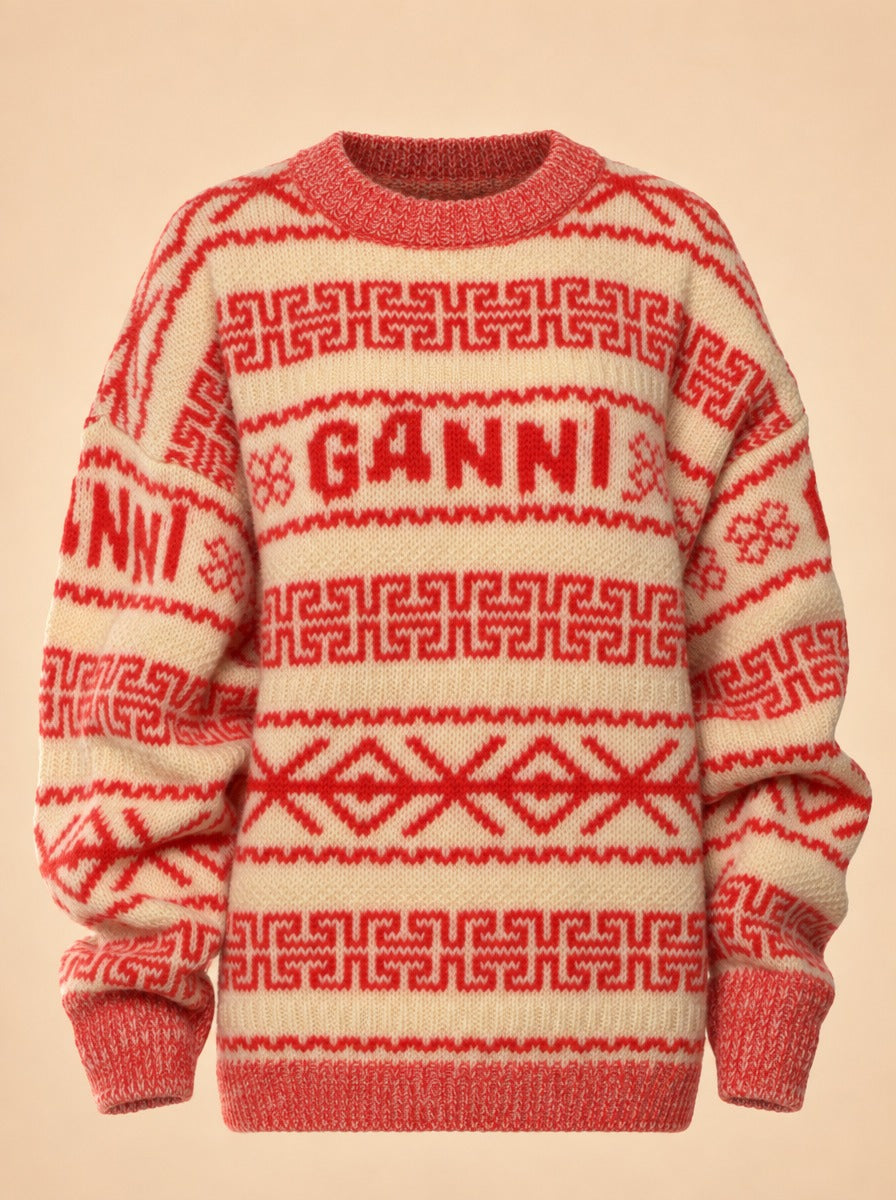 Wool Striped Sweater ghost_front