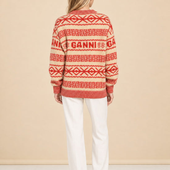 Wool Striped Sweater model_back