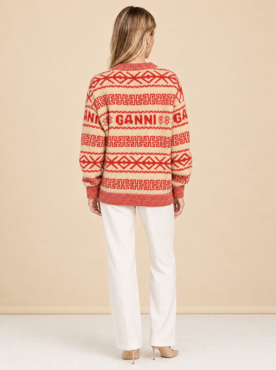 Wool Striped Sweater model_back