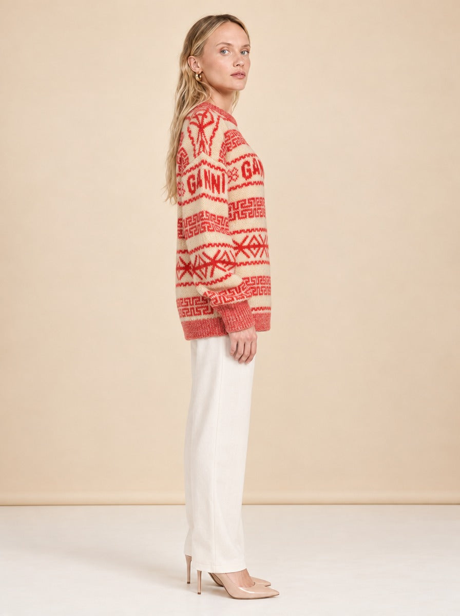 Wool Striped Sweater model_side