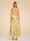 Yellow Regina Poplin Floral Tiered Maxi Strapless Dress model_back
