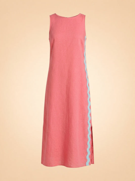 Zalia Side Stripe Maxi Dress by Southern Tide — front detail