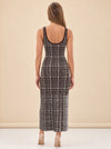 Plaid Knit Metallic-Hem Tank Maxi Dress — model back