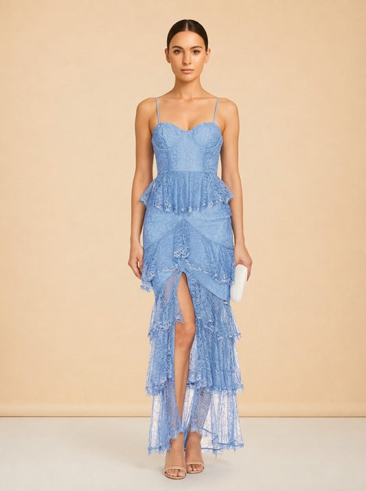 Zelda Fitz Gown In Baby Blue model_front