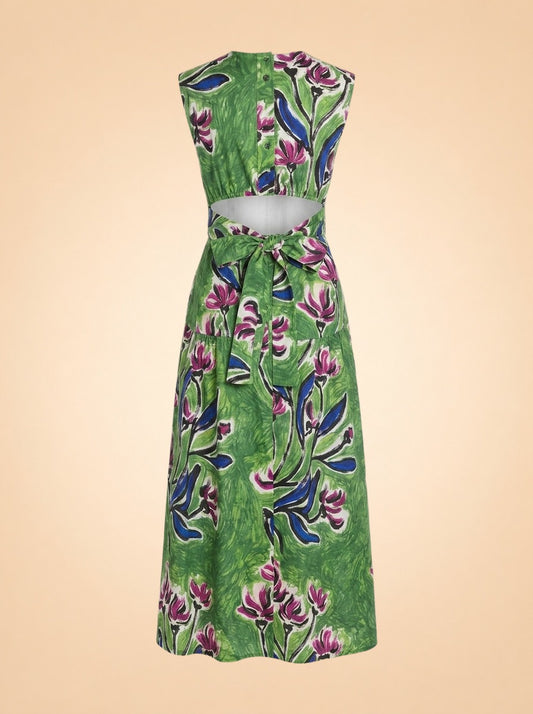 Zorina Tie-Detail Midi Dress ghost_back
